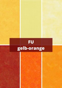 6 verschiedene Stoffe - Falsche Unis gelb-orange